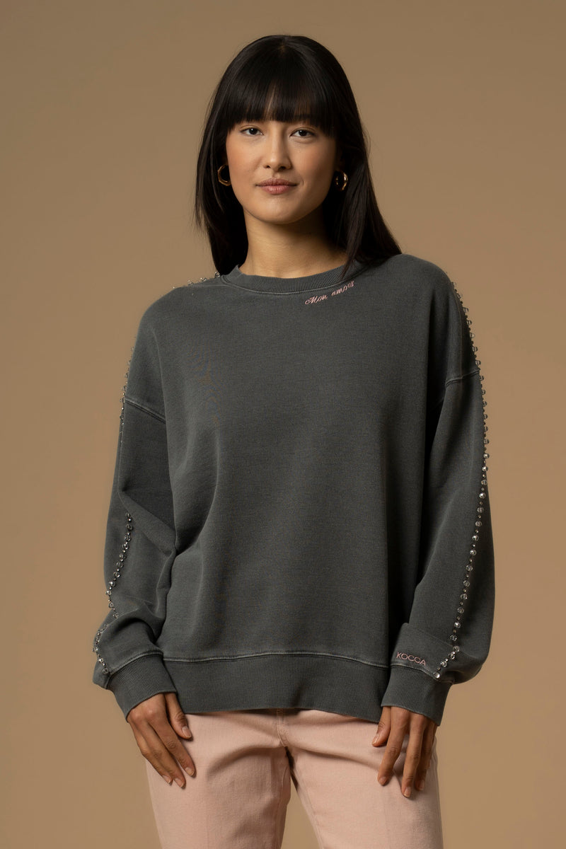 Felpa con ricamo lettering - Felpa M/L Francine