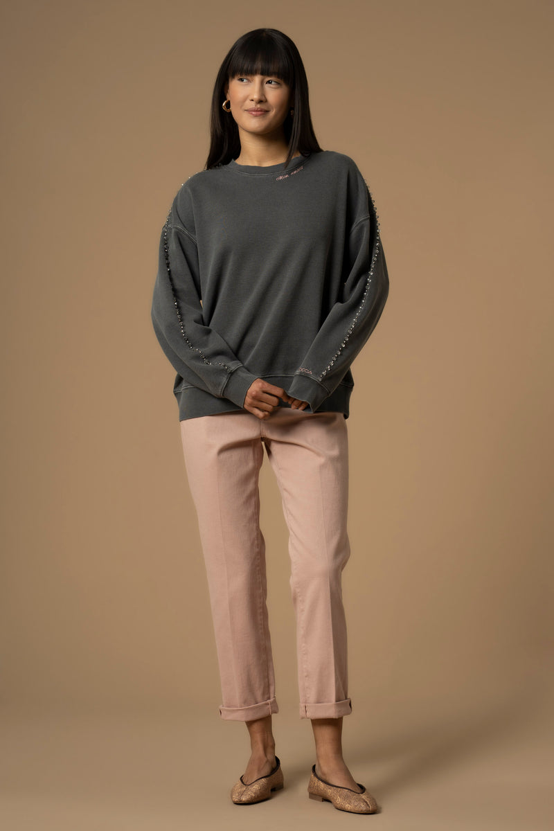 Felpa con ricamo lettering - Felpa M/L Francine