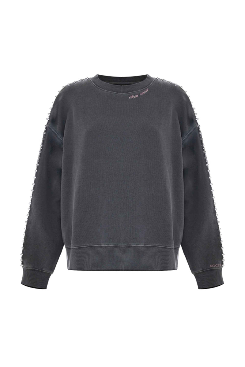 Felpa con ricamo lettering - Felpa M/L Francine