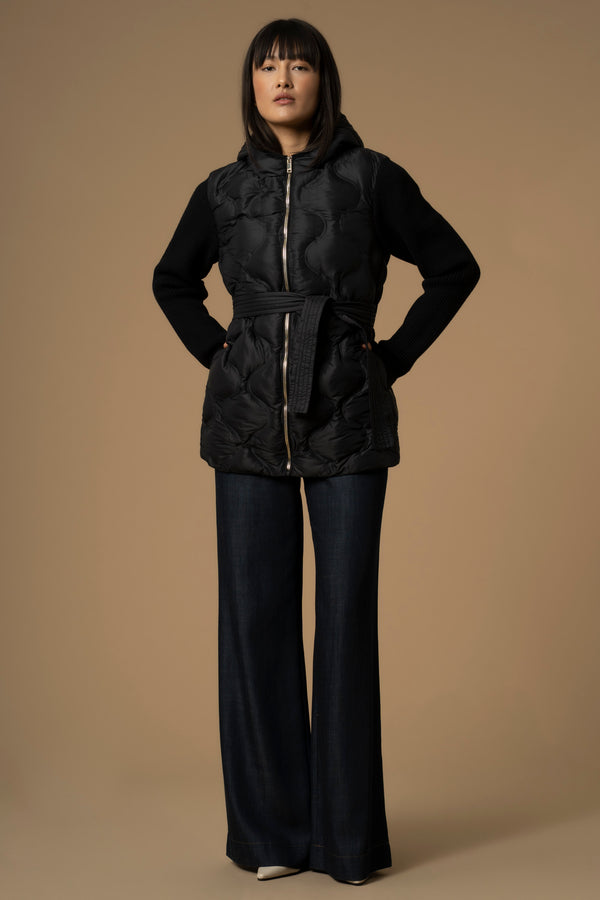 Modern contrasting sleeved short coat - Coat EDDA
