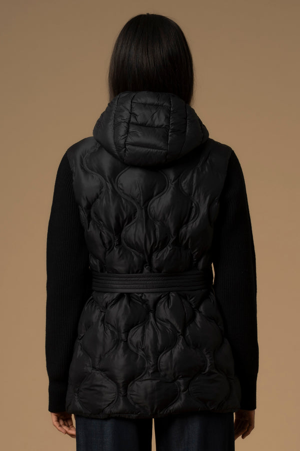 Modern contrasting sleeved short coat - Coat EDDA