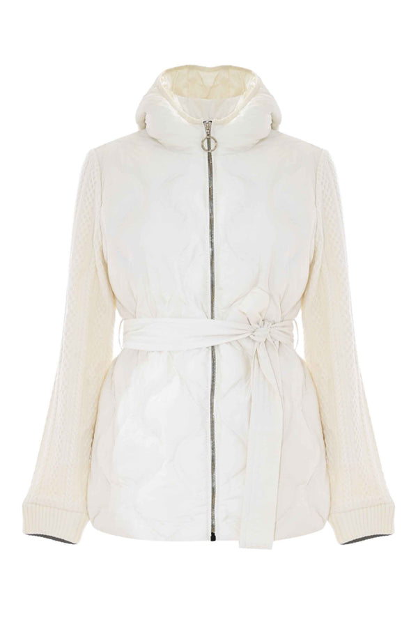 Modern contrasting sleeved short coat - Coat EDDA