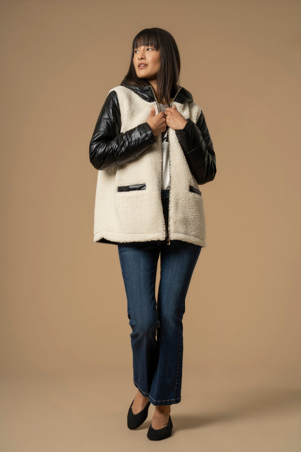 Giubbotto teddy coat in contrasto - Giubbotto Casiltre