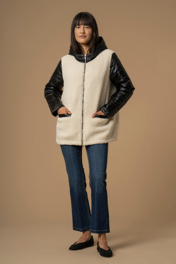 Giubbotto teddy coat in contrasto - Giubbotto Casiltre