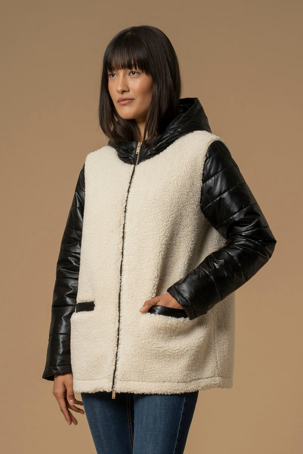 Giubbotto teddy coat in contrasto - Giubbotto Casiltre