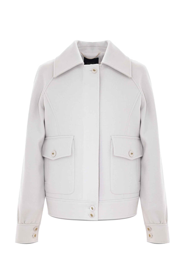 Fashionable leather look collared short jacket - Coat ELISEWIN