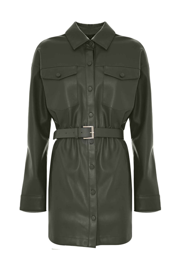 Giacca camicia in ecopelle - Giacca Maddalena