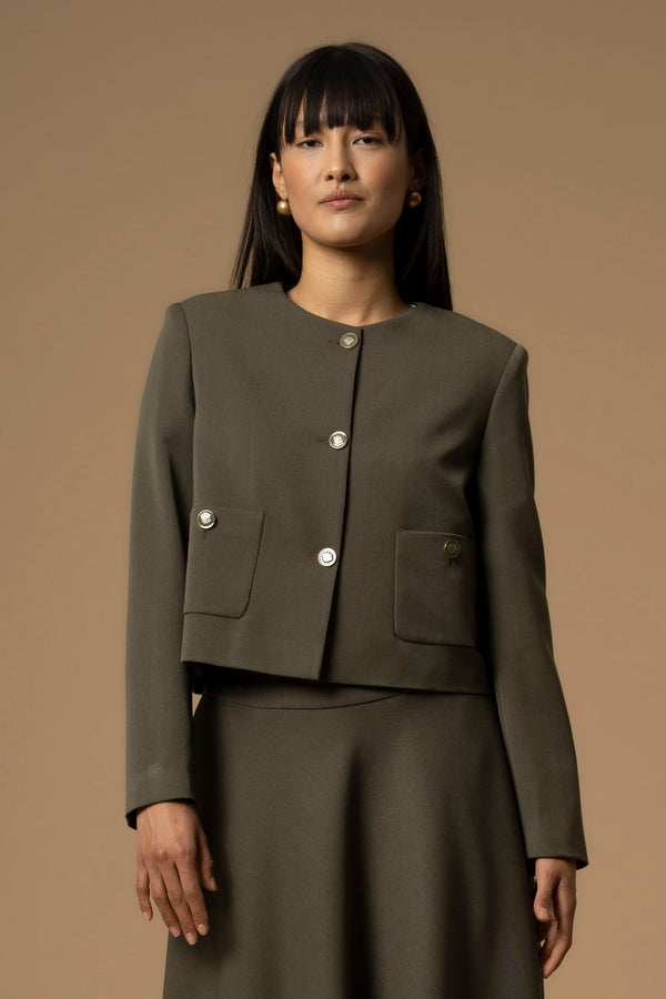 Sophisticated chic short button up jacket - Jacket FYARIS