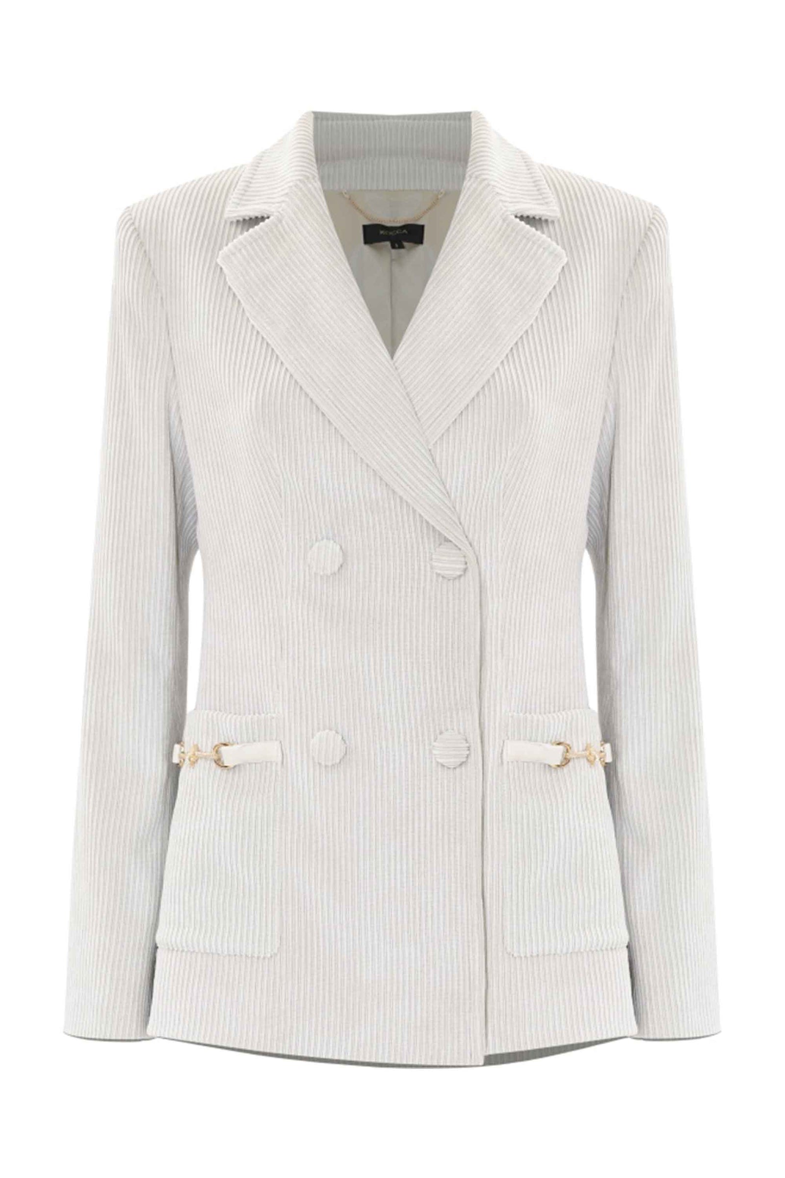 Modern sharp ribbed button closure jacket - Jacket with