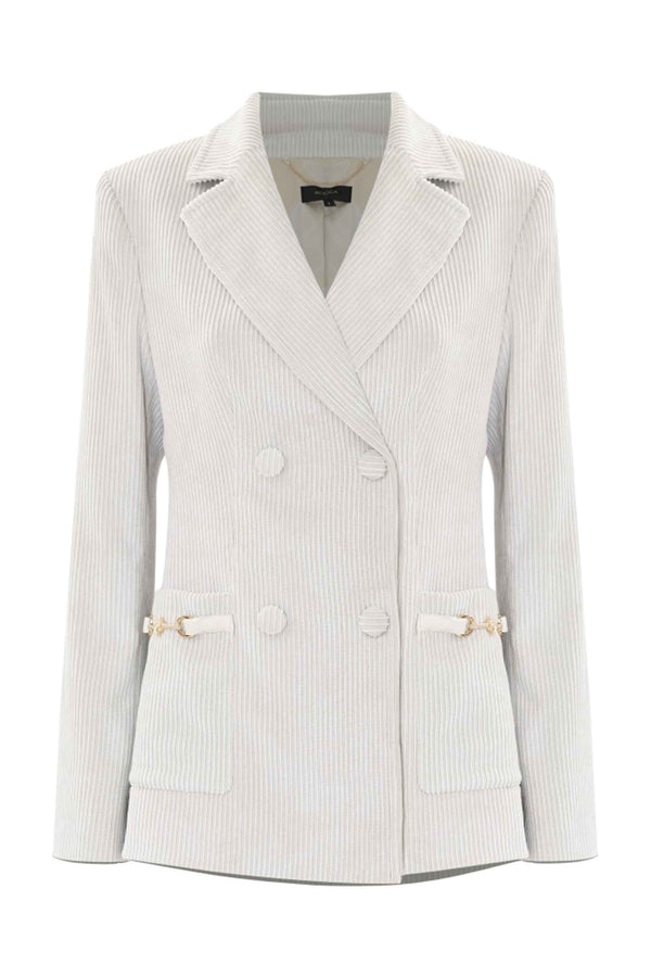 Modern sharp ribbed button closure jacket - Jacket with application APHELIA