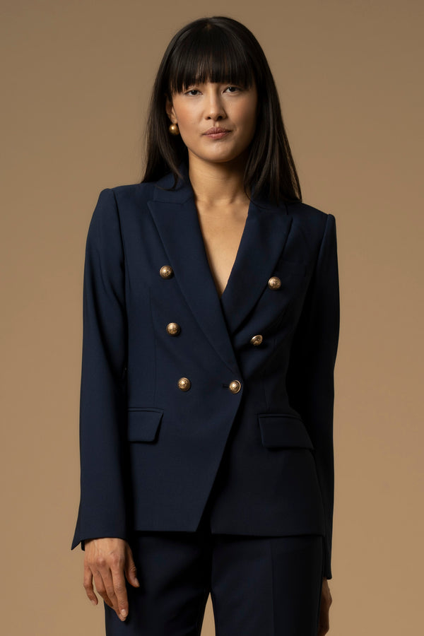 Elegant professional double breasted blazer style jacket - Jacket SAKURA
