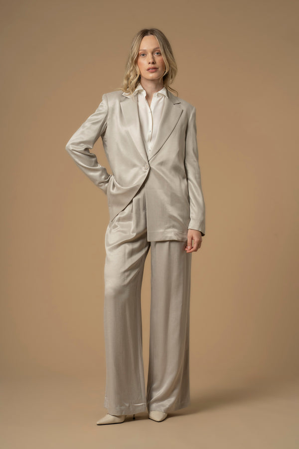 Silky chic single button blazer style jacket - Jacket ELPIS