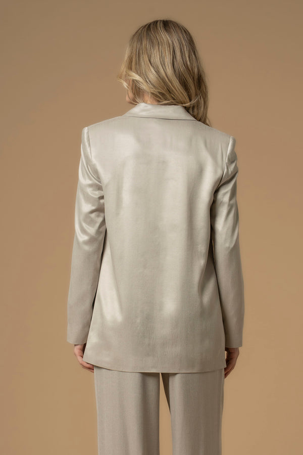 Silky chic single button blazer style jacket - Jacket ELPIS