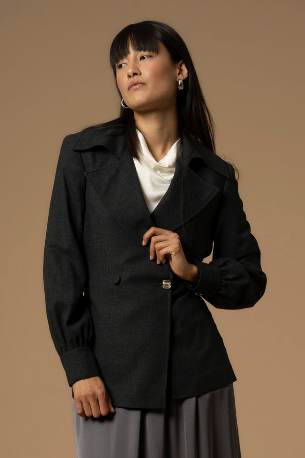 Versatile chic wrap around over waist jacket - Jacket CALDEA