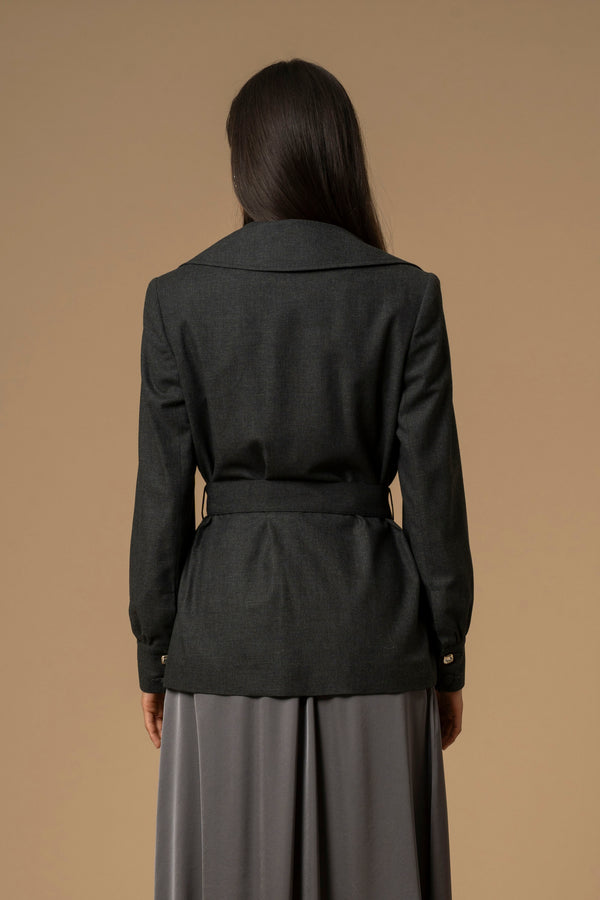 Versatile chic wrap around over waist jacket - Jacket CALDEA