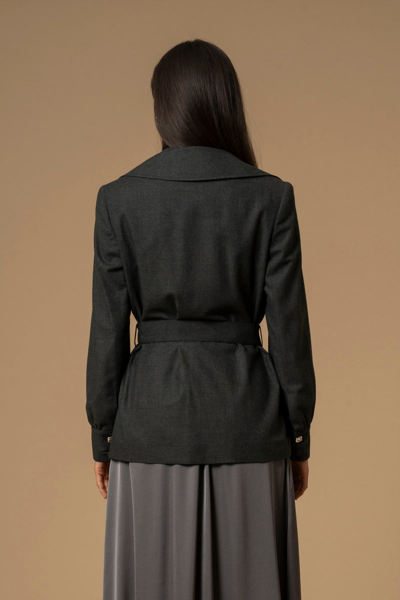 Veste manches longues ceinture à nouer - Veste CALDEA