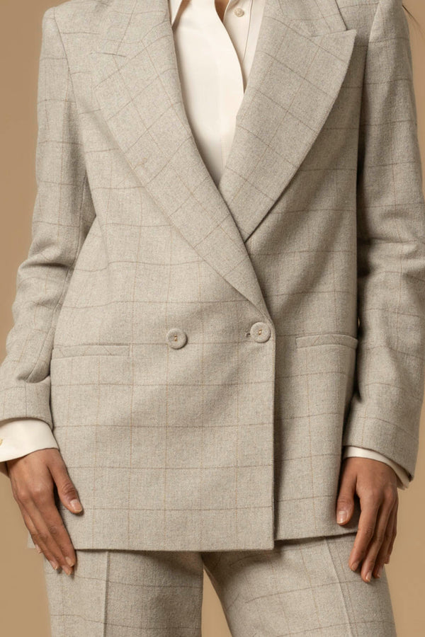Chic professional lightly chequered blazer style jacket - Jacket ALETTA