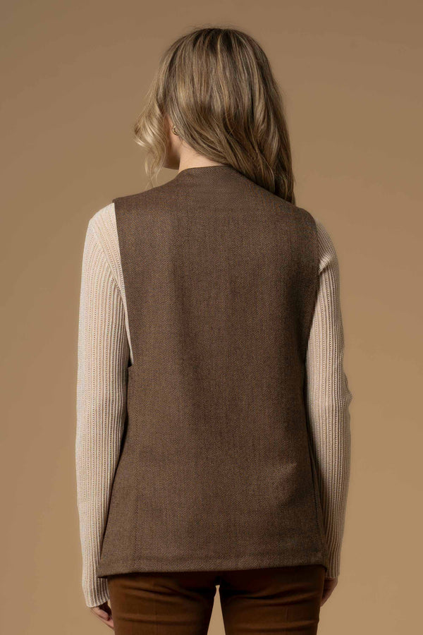 Relaxed chic vest style sleeveless jacket - GILET AURELIANA