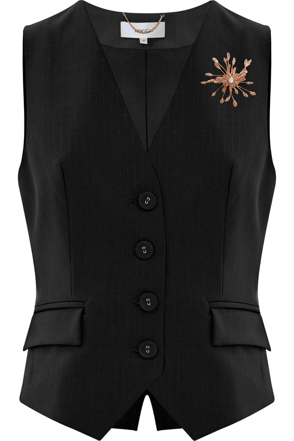 Gilet court style costume sans manches - GILET ELITA