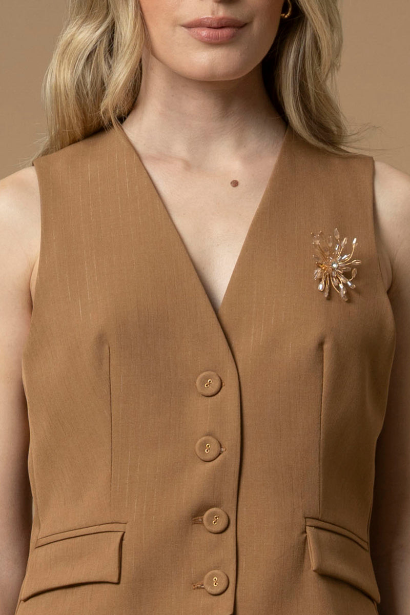 Gilet court style costume sans manches - GILET ELITA