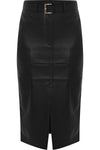 Elegant calf length leather look skirt - Skirt MADERIN