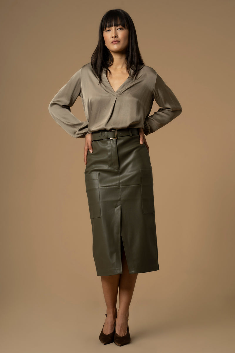 Jupe longueur midi coupe droite - Skirt MADERIN