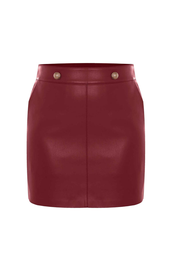 Chic short leather look skirt - Skirt MARIAELISA
