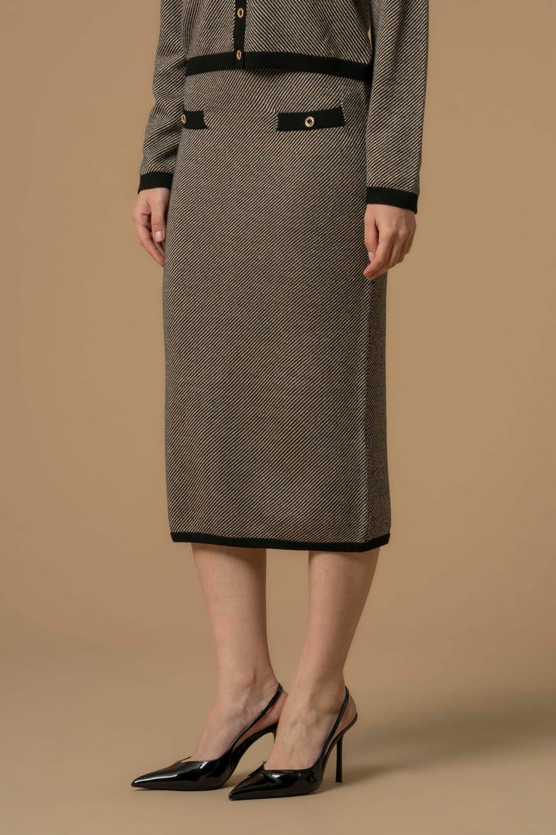 Jupe coupe droite longueur midi - Skirt IN Pull  ERADA