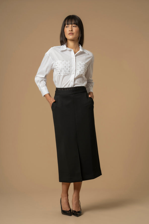 Business style chic long contoured skirt - Skirt NAIARA
