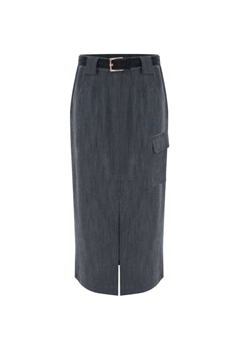 Jupe mi-longue droite avec poche - Skirt BELEMIR