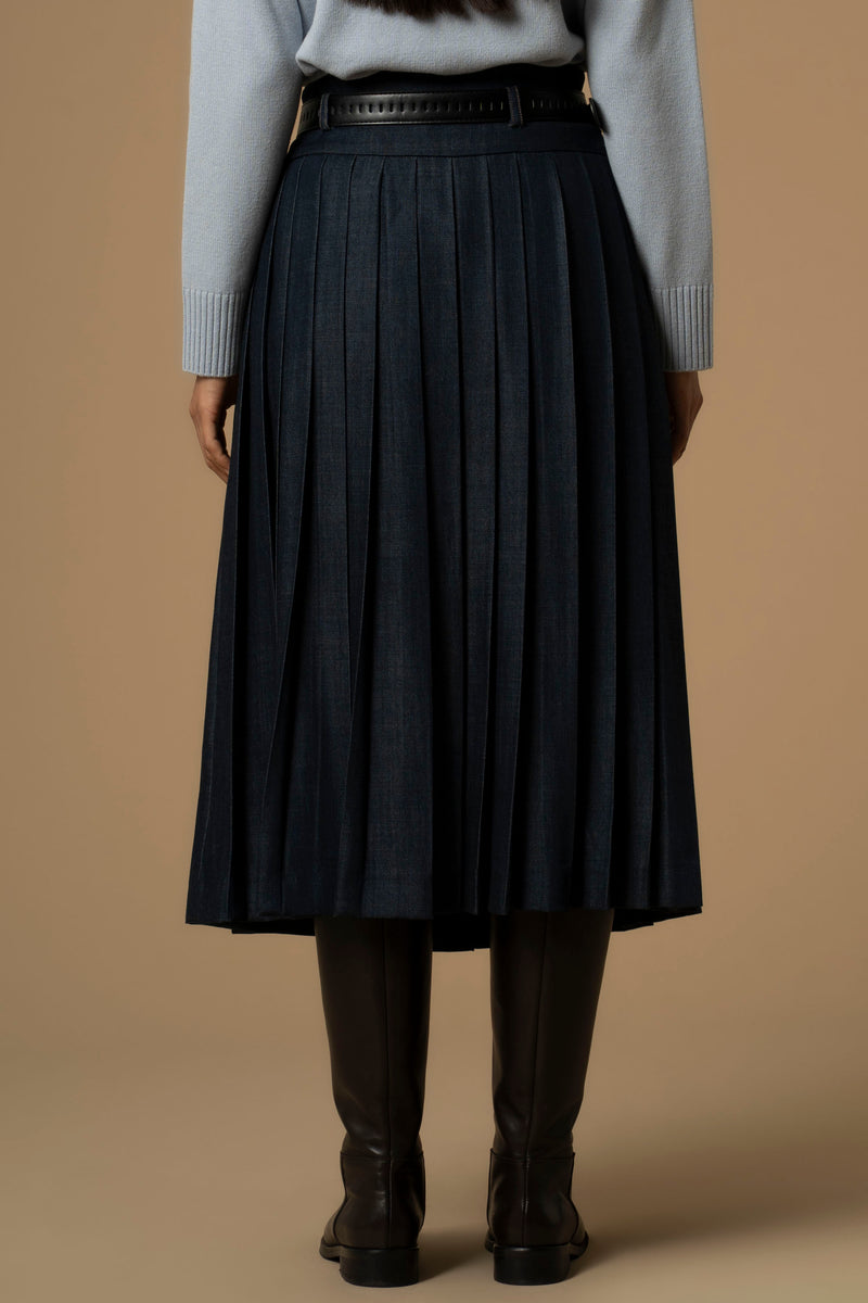 Jupe mi-longue avec fente, effet plissé - Skirt  GOSWINNY