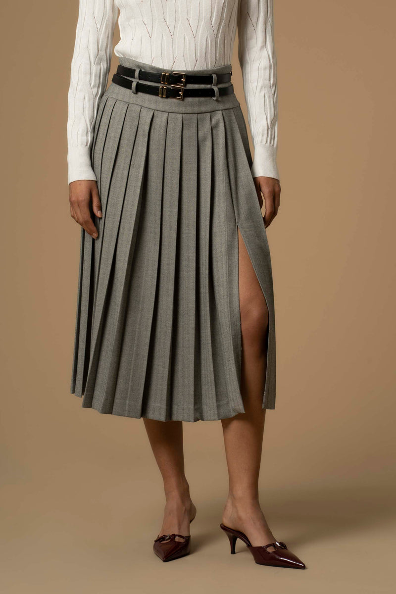 Jupe plissée de longueur midi - Skirt GOSWIN