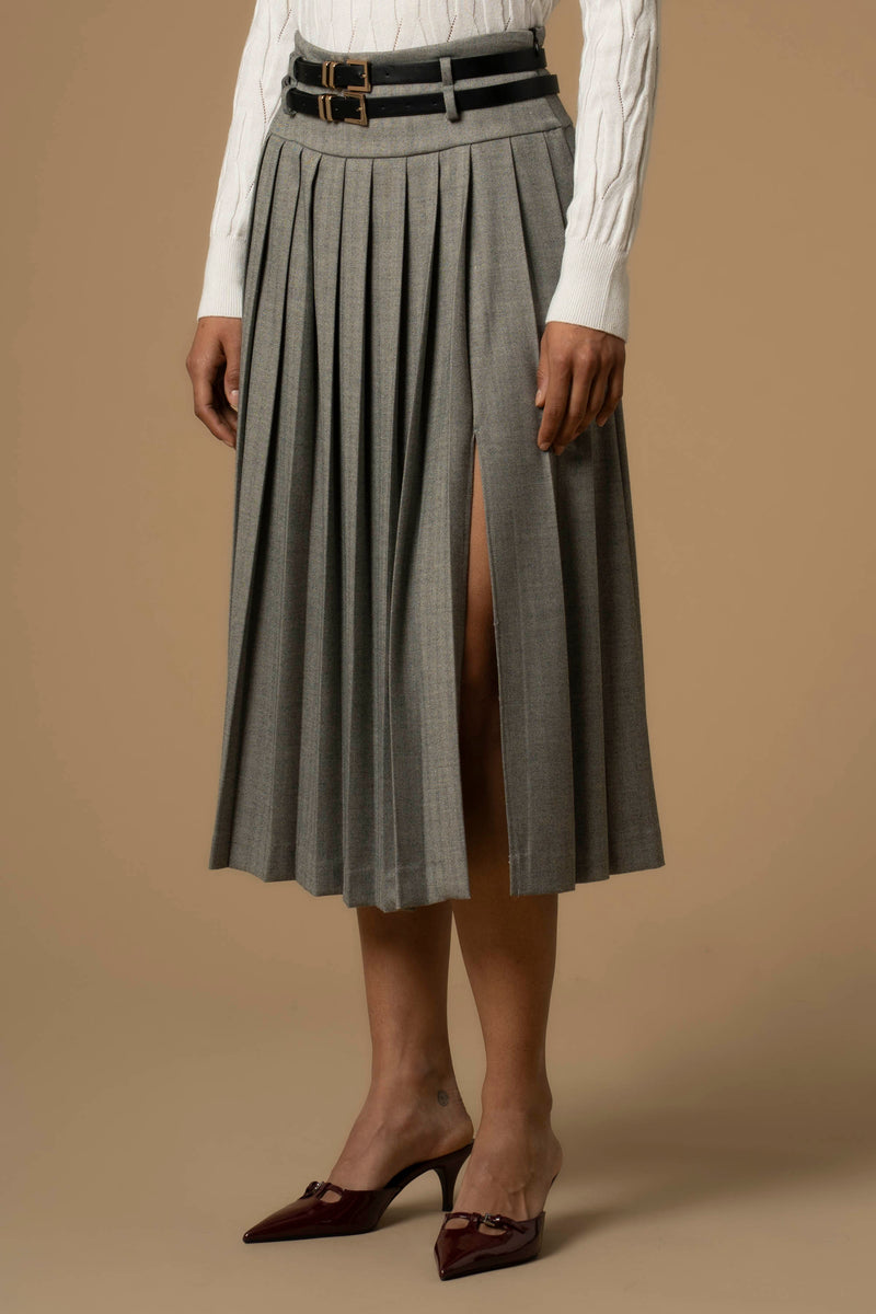 Jupe plissée de longueur midi - Skirt GOSWIN