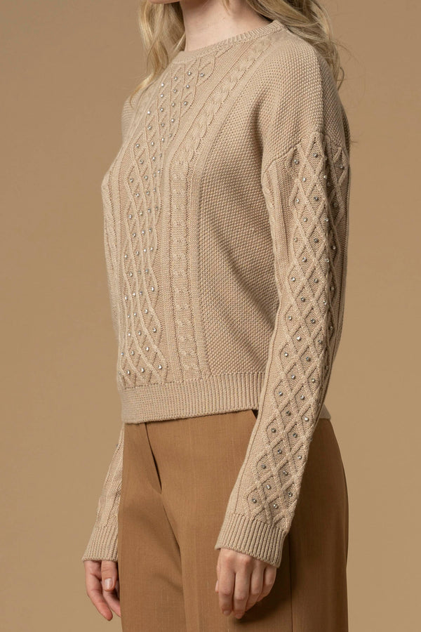 Pull manches longues détails strass - Pull  M/L EMILIANA