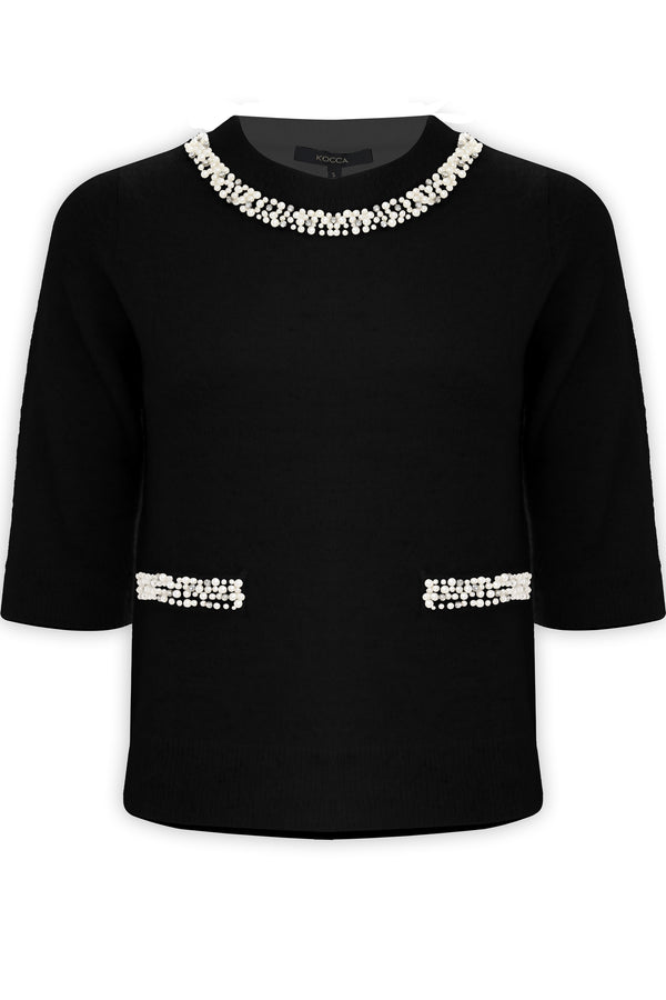 Maglia con dettagli in perle - Maglia M/L Anouska