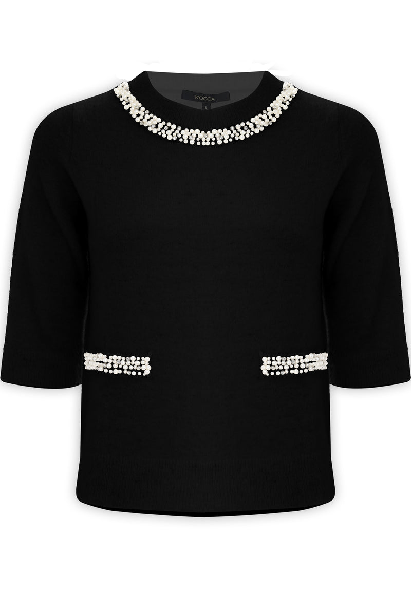 Chic relaxed three quarter sleeved sweatshirt - Sweater ANOUSKA