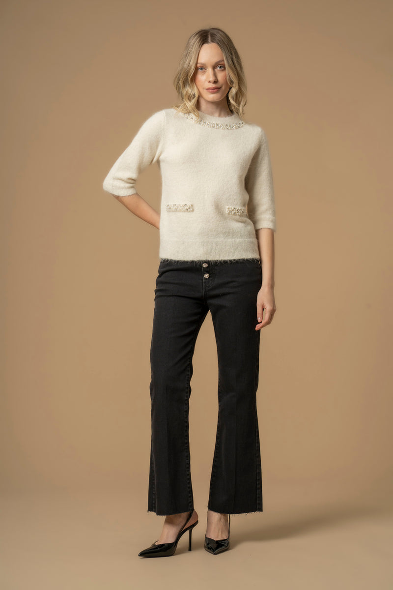 Maglia con dettagli in perle - Maglia M/L Anouska