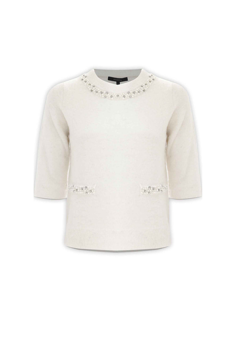 Maglia con dettagli in perle - Maglia M/L Anouska