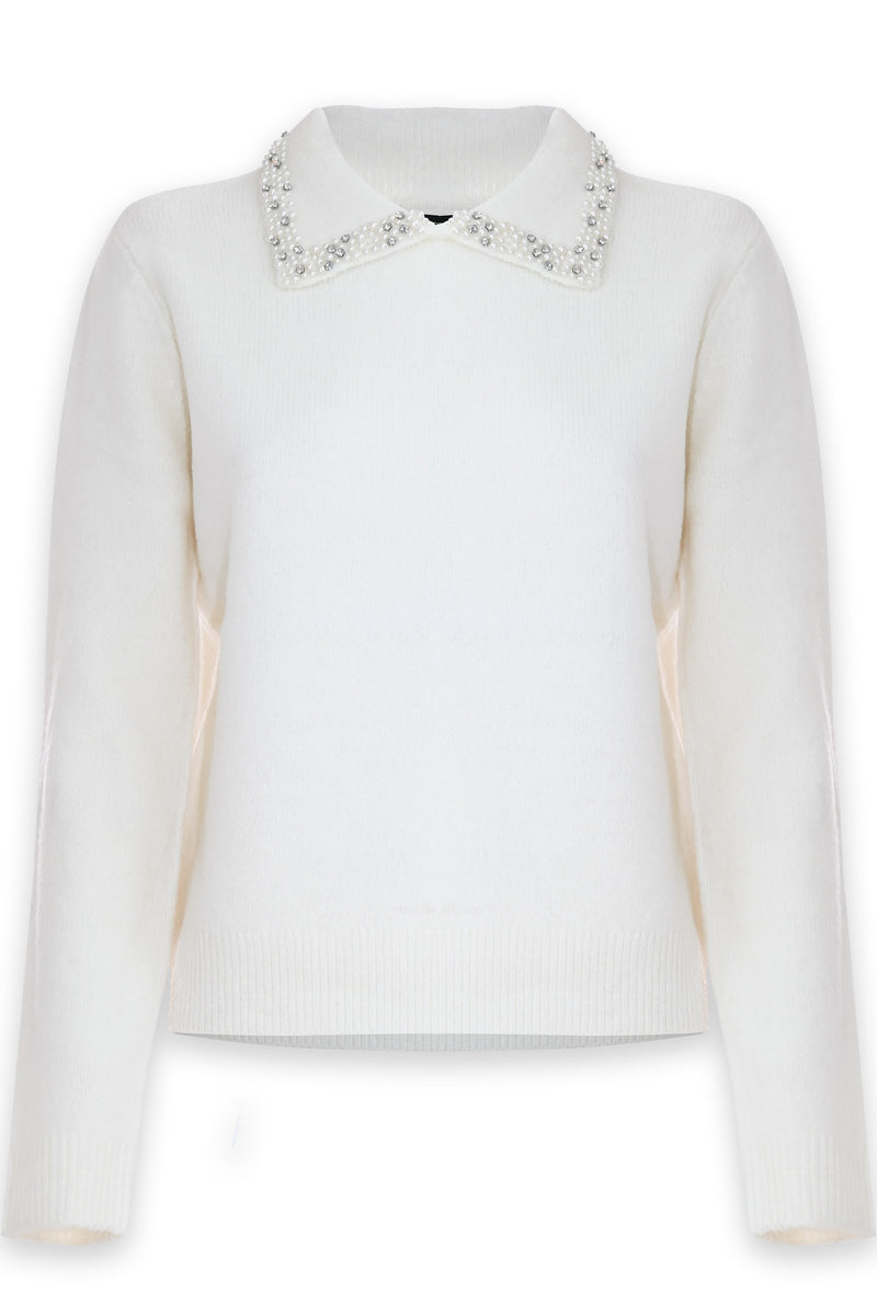 Jersey solapa con perlas - Camiseta ARALDA