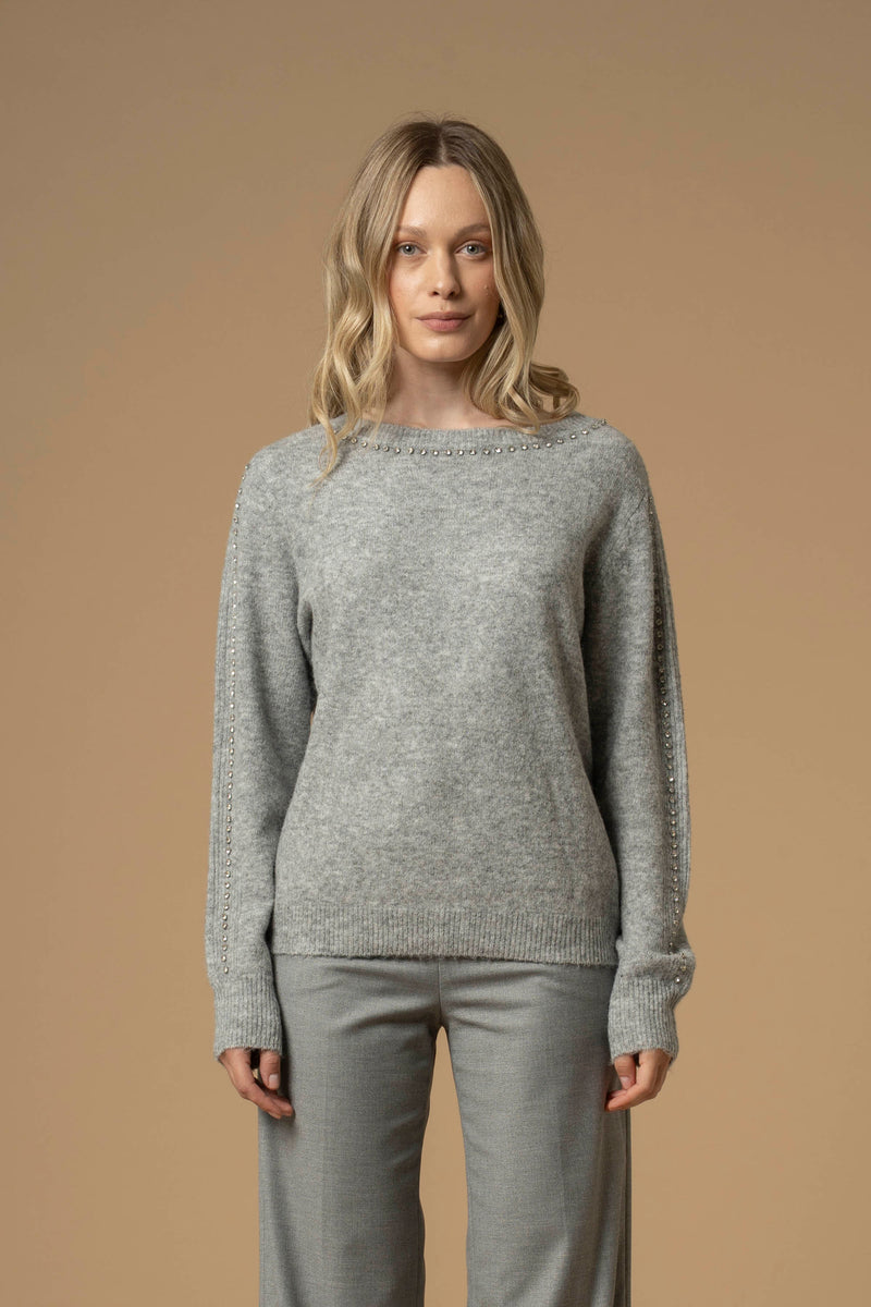 Pull avec strass col et manches longues - Pull  M/L ENIMIA