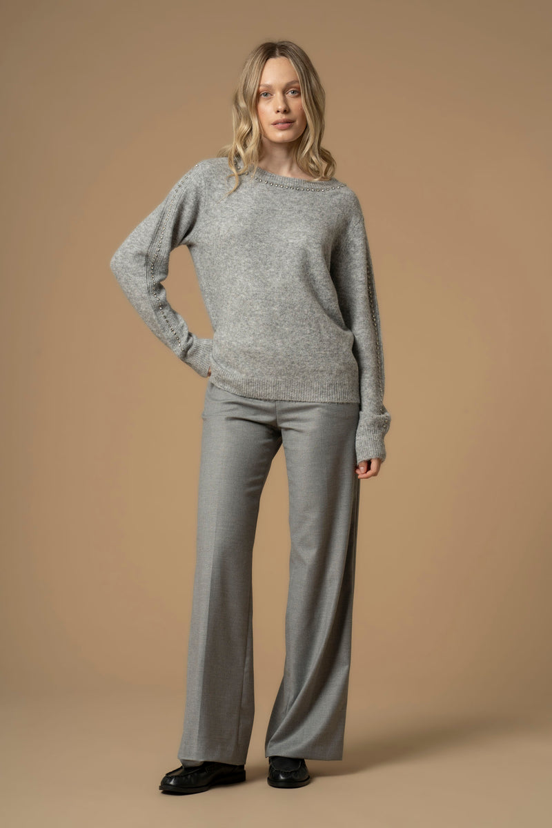 Pull avec strass col et manches longues - Pull  M/L ENIMIA