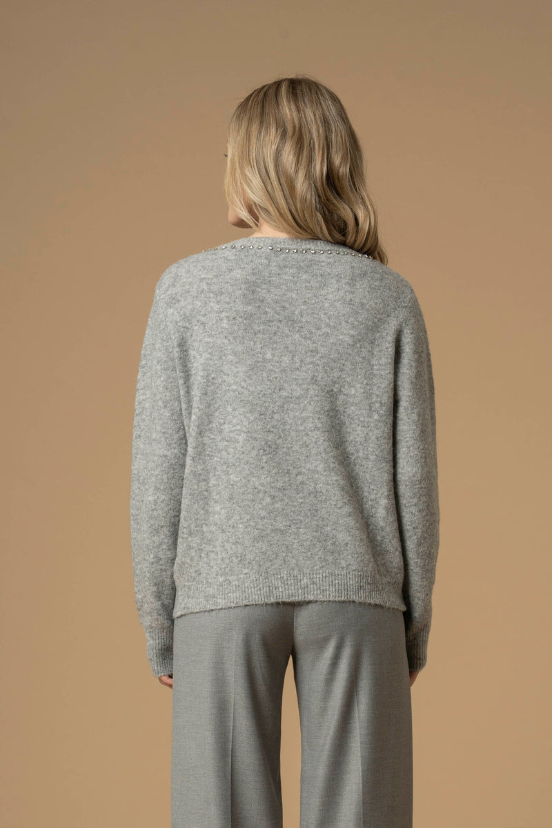 Pull avec strass col et manches longues - Pull  M/L ENIMIA
