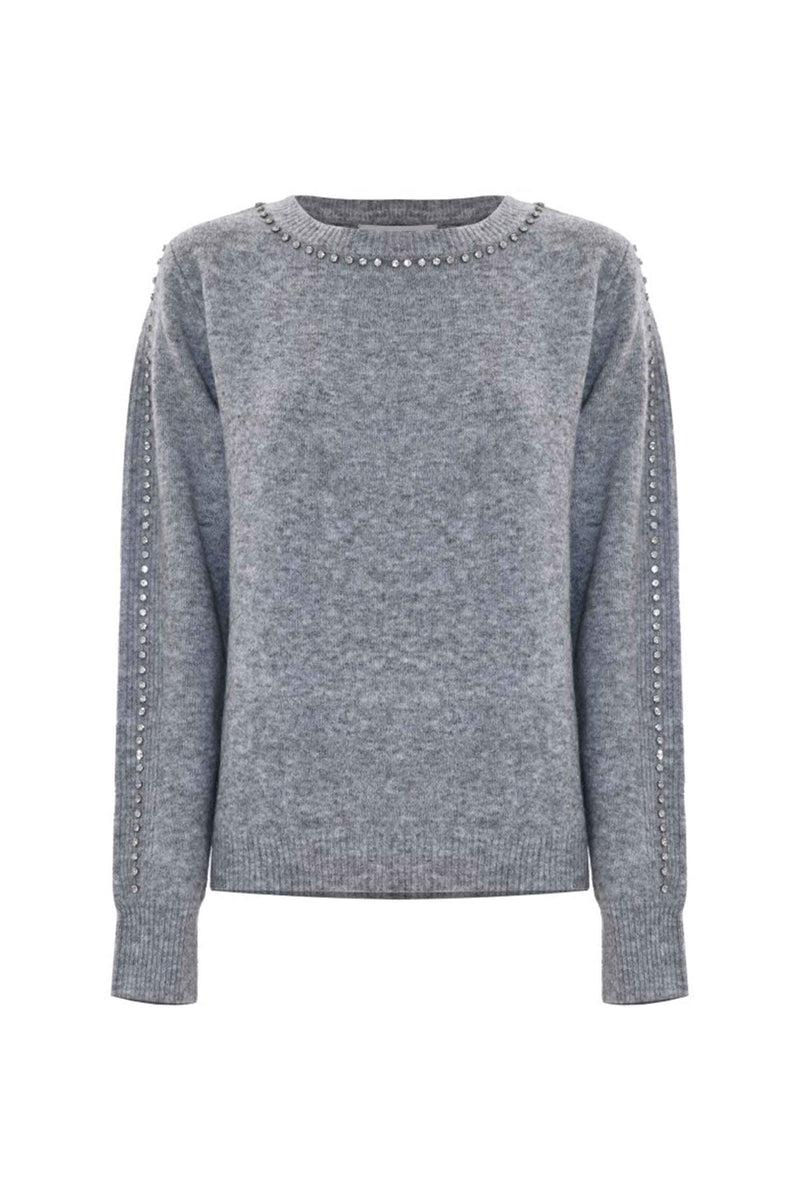 Pull avec strass col et manches longues - Pull  M/L ENIMIA