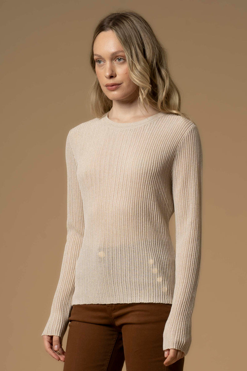 Maglia girocollo a coste - Maglia M/L Marialuz