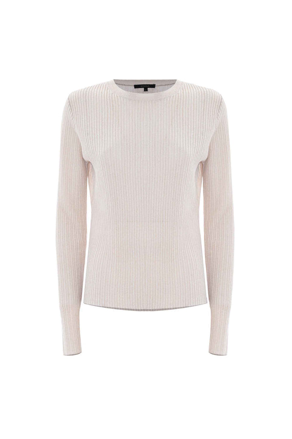 Simple elegant ribbed effect long sleeved sweater - Sweater MARIALUZ