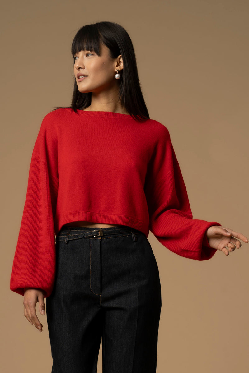 Maglia crop in lana e cachemire - Maglia M/L Ane