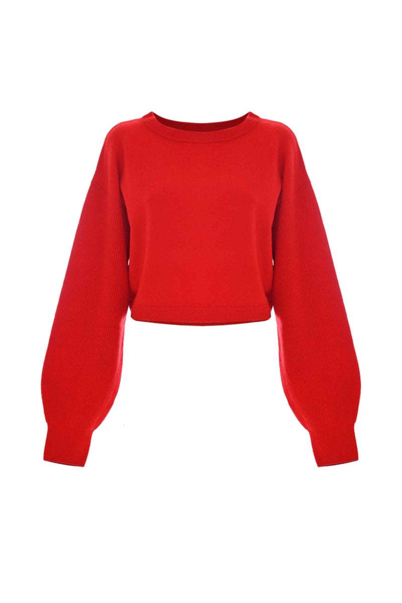 Maglia crop in lana e cachemire - Maglia M/L Ane