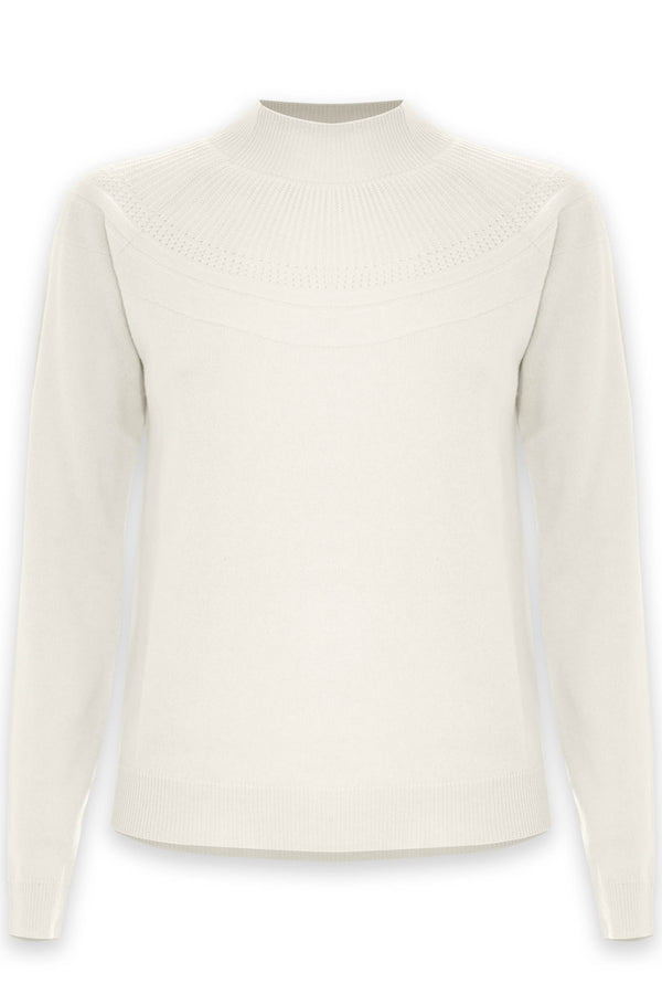 Delicate chic long sleeve close neck sweatshirt - Sweater CASPER