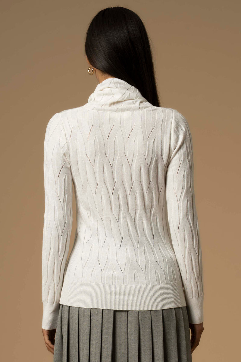 Elegant rolled neck long sleeved sweatshirt - Sweater DASIO