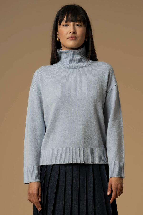 Maglia con collo alto a costine - Maglia M/L Marleen